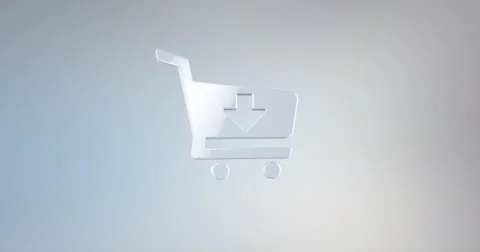 Cart White 3d Icon Stock Footage 66607342