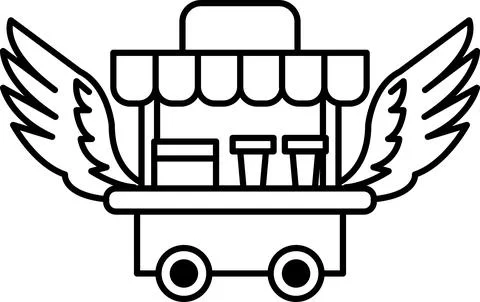 Cart with wings on it Ilustración de archivo