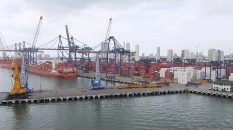 Cartagena container wide Stock Footage 32148990