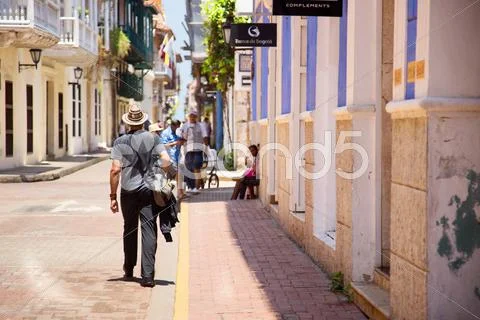 CARTAGENA - SEPTEMBER 13TH: The beautiful traditional streets on September th Stock Photos