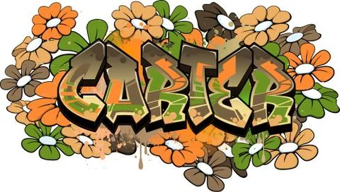 Carter Graffiti Text Logotype Design Stock Illustration