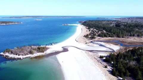 Carter's Beach, Nova Scotia drone video Stock Footage 155552148