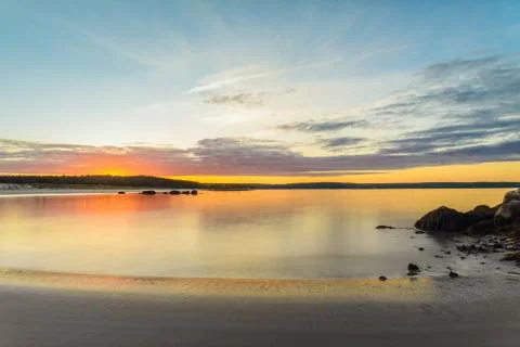 Carters Beach at Sunset using long shutter speed Stock Photos