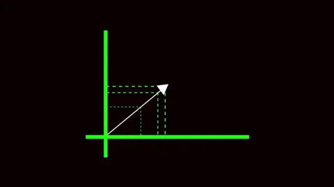 Cartesian coordinate system graph animation green lines axis point plotting.. Stock Footage 321443493