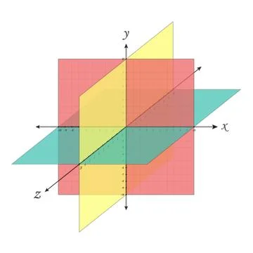 Cartesian coordinate system perspective grid three-dimensional. Vector isometric Stock Illustration