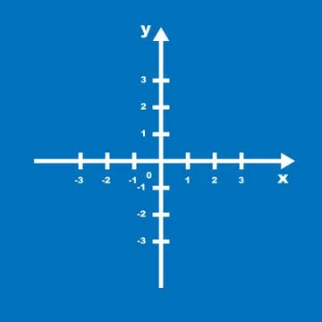 Cartesian coordinate system plane chart axis diagram white. Graph arrow data  Stock Illustration