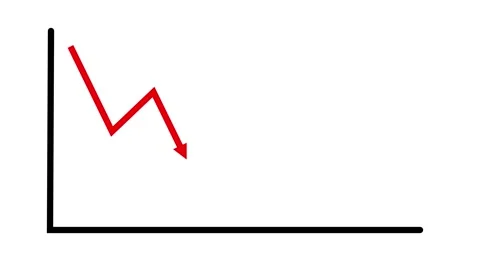 Cartesian graph down Stock Footage 234055158