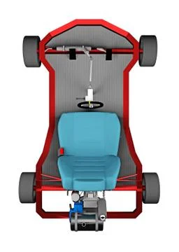 Carting machine from top view. Isolated on white. 3D rendering Stock Illustration