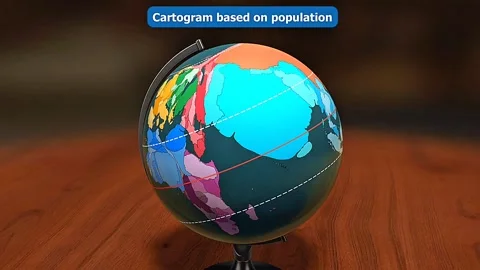 Cartogram based on population Stock Footage 314144555
