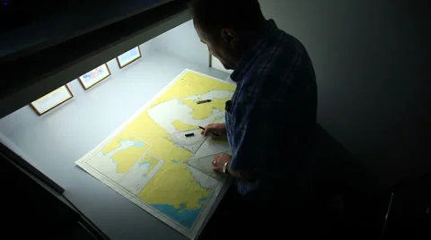 Cartographer making mesuraments Stock Footage 38287369