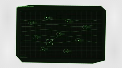 Cartographic System Tracking HUD Seamless Loop Stock Footage 342302157