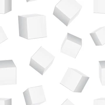 Carton 3d box seamless pattern background. Business flat vector illustration. Stock Illustration