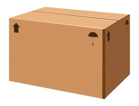 Carton box container three dimensional object mockup Stock Illustration