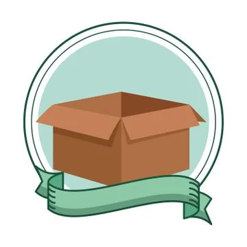 Carton box empty icon cartoon Illustrazione stock
