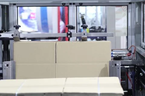 Carton / Box Erector Machine Stock Photos