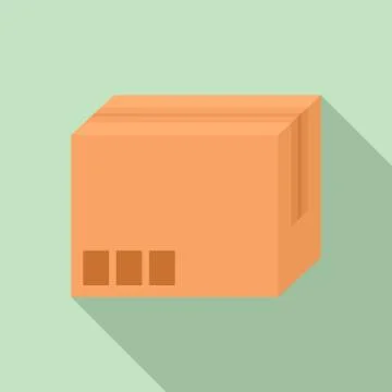 Carton box icon, flat style Illustrazione stock