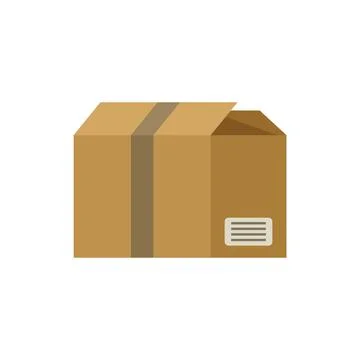 Carton box icon flat vector. Delivery package Stockillustratie