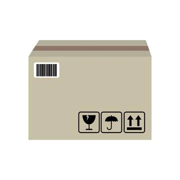 Carton box icon isolated vector graphic illustration. Stock Illustration