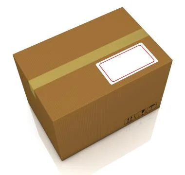 Carton box with label 스톡 일러스트