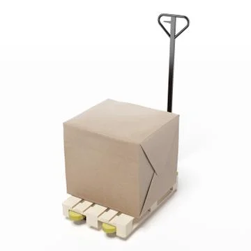 Carton box on a pallet 库存插图