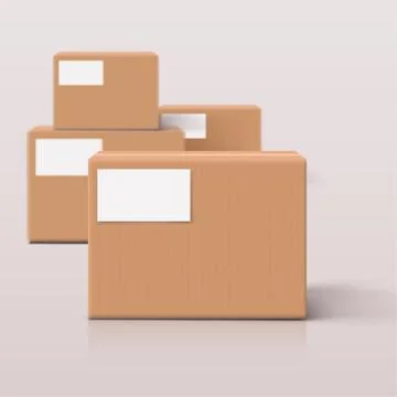 Carton box with shadow 02 Stock Illustration