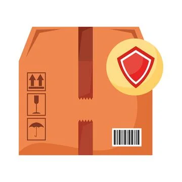 Carton box with shield 库存插图