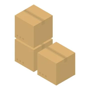Carton box stack icon, isometric style Stockillustratie