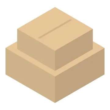 Carton box stack icon, isometric style イラスト素材