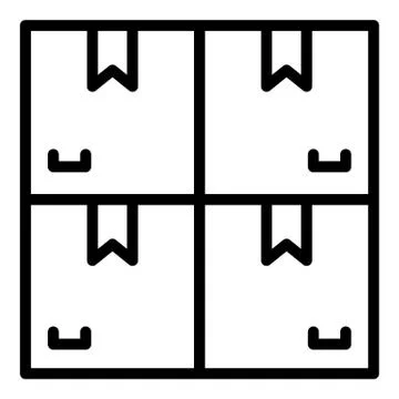 Carton boxes stack icon, outline style Stock Illustration