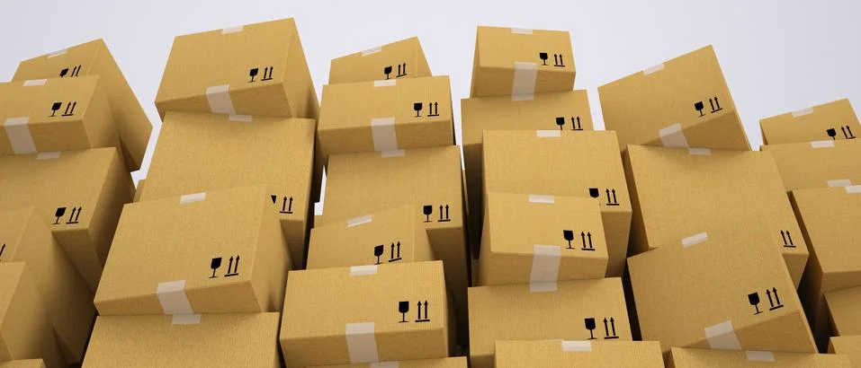Carton boxes stacking Stock Illustration
