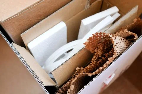 Carton boxes. Storage of materials. Various packaging Stock-Fotos
