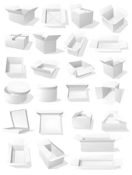 Carton boxes, vector parcels for goods packaging Stock Illustration