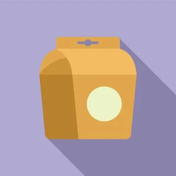 Carton candy box icon flat vector. Recycle pack Illustrazione stock