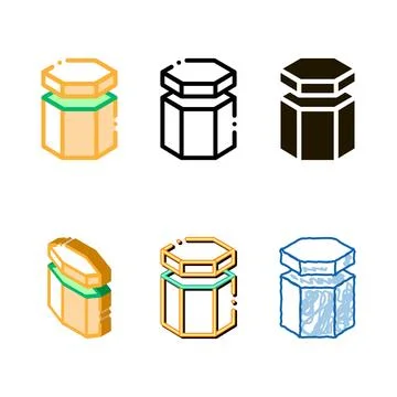 Carton container in hexagon form packaging vector types Stock Illustration