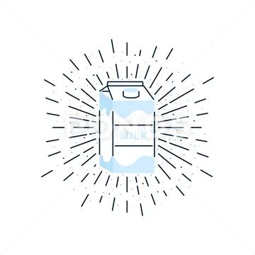 A carton of milk with sun rays vintage vector illustration Stock Illustrationen