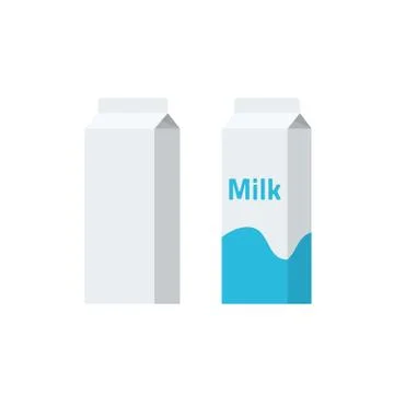 Carton paper packaging box, empty milk product package, pack container Stock Illustration