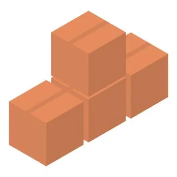 Carton parcel stack icon, isometric style Illustrazione stock