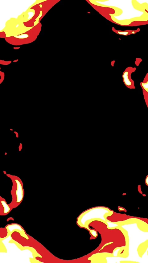 Cartonic Fire Frame Vertical Video Overlay Effect 4K Stock Footage 304509310