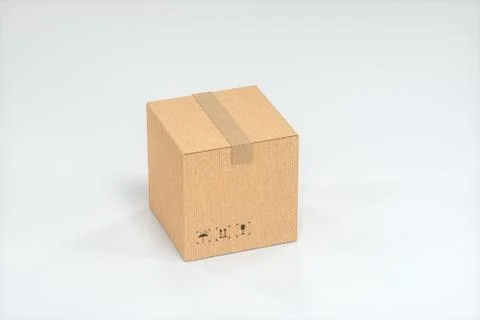 The cartons are stacked against a white background, 3d rendering. Stockillustratie