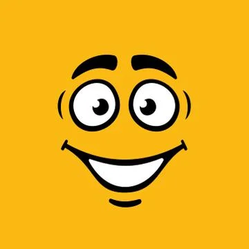 Cartoom Smile on Orange Background. Vector 库存插图