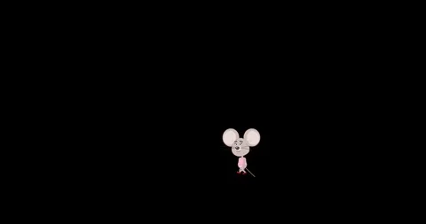 Cartoon, 1 Mouse goes to the left, Black background, Video Stock Footage 274935207