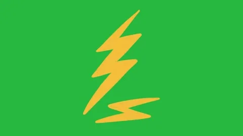Cartoon 2D Animation Hand Drawn Lightning Bolt Flash Overlay on Green Screen 스톡 동영상 339335540