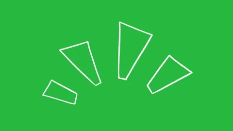 Cartoon 2D Animation Outline Dash Semi Circle Accent Overlay on Green Screen Stockbeeldmateriaal 339335519