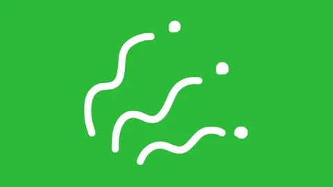 Cartoon 2D Animation Rising White Wavy Sperm Streak Trails on Green Screen 動画素材 339335397