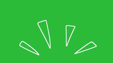 Cartoon 2D Animation White Outline Sharp Blast Accent Overlay on Green Screen 库存影片 339335401