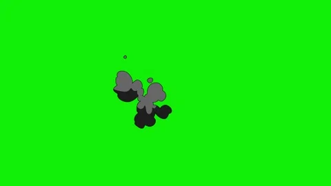 Cartoon 2d Fx Smoke Effects on a green screen. fog explosion, steam 4K video 動画素材 314858961
