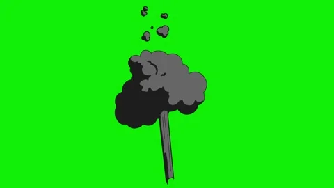 Cartoon 2d Fx Smoke Effects on a green screen. fog explosion, steam 4K video Stock Footage 314858963