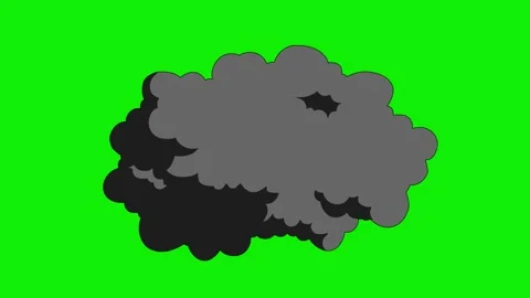 Cartoon 2d Fx Smoke Effects on a green screen. fog explosion, steam 4K video 動画素材 314858965