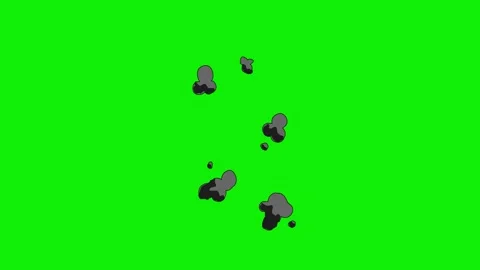 Cartoon 2d Fx Smoke Effects on a green screen. fog explosion, steam 4K video Stock Footage 314858966