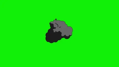 Cartoon 2d Fx Smoke Effects on a green screen. fog explosion, steam 4K video Stock Footage 314858972